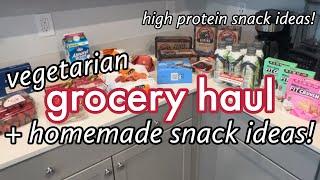 VEGETARIAN GROCERY HAUL & EASY SUMMER SNACK IDEAS! Homemade High Protein Vegetarian Snacks