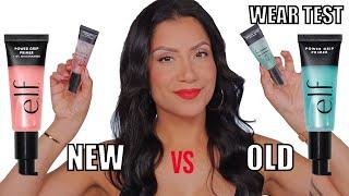 WHICH IS BETTER? NEW VS OLD e.l.f. COSMETICS POWER GRIP PRIMER +WEAR TEST*oily skin*| MagdalineJanet