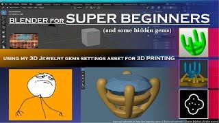 Super Beginners Blender 3d Jewelry 3d Printing Gems Settings Asset Tutorial