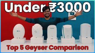 Huge Comparison of 3 Litre Geyser  Havells, Crompton, Bajaj, Hindware, AO Smith ₹2500 - ₹4000