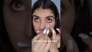 How to wear CONTACT LENS easilyy | LONG NAILS #shorts #tips #beginners #ytshorts