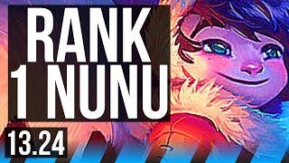 NUNU & WILLUMP vs YONE (MID) | Rank 1 Nunu, 8/1/15, Legendary, 400+ games | KR Challenger | 13.24