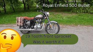 Royal Enfield 500 Bullet 19 tooth front sprocket ride review #royalenfieldbullet #bullet500