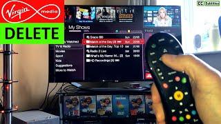 Virgin TV Tivo Box How to delete Multiple Shows save SPACE & How to Recover Deleted Tivo Shows