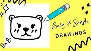 간단한 그림 그리기/ 곰 그리기/ HOW TO DRAW A BEAR/EASY DRAWING TUTORIAL