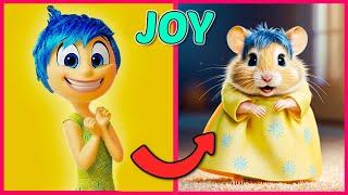 INSIDE OUT 2 Animation Movie Characters AS Baby Hamster  | Anger, Joy, Envy...