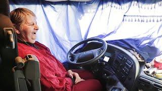At 66 years old, she is a truck driver and always at night 