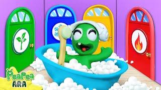 تجربة بيا بيا في الحمام المكون من أربعة عناصر | Pea Pea Ara | Cartoon for kids