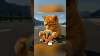 Kitten eats La Vaca Saturno Saturnita Cookie! #cats #cutecat #funny #catlovers