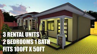 2 Bedrooms Rentals 3 Units Fits in 50ft X 100ft Plot