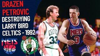 Drazen Petrovic (39 pts) Destroying Larry Bird & CELTICS | 1992