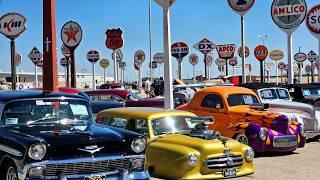 West Texas Roundup classic car show was 1963 & back automobiles only, cool old signs & classic cars