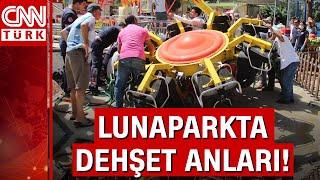 Lunaparkta korku dolu anlar! "Minimaks" isimli alet koptu