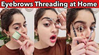 EYE BROW Threading at HOME | #shorts #youtubeshorts