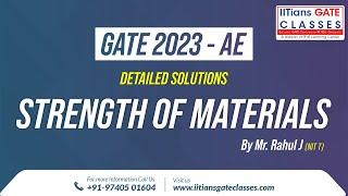 GATE 2023 Aerospace Engineering Question Paper-Strength of Materials Solutions | GATE AE Classes