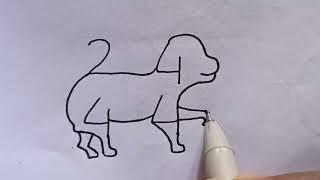 Dog drawing From Number 2444 For Kids|| Kids Drawing Classes