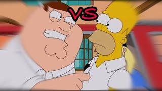 Peter Griffin VS Homer Simpson | Full Uncut Battle