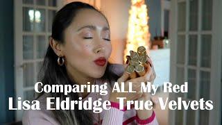 Lisa Eldridge's Red True Velvets Swatches and Comparison 
