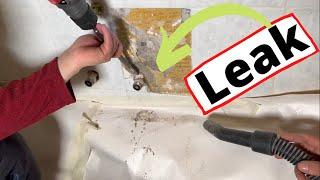 Trick how to invisibly repair a water pipe leak in the wall of a tap