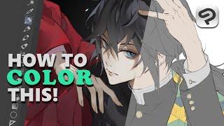 How to Color ● Full Digital Art Shading Process - Tutorial [Clip Studio Paint]