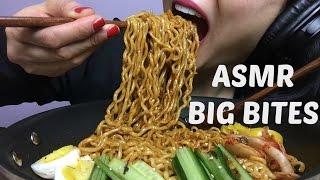 ASMR BIG BITES NO TALKING (Korean Fire Noodles + Black Bean Noodles) EATING SOUNDS | SAS-ASMR