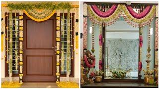 Beautiful Main door Decoration Ideas for Festivals and Weddings 2024|| Entrance Flower Decoration