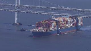 Dali cargo ship leaves Baltimore for Virginia, nearly 3 months after bridge collapse