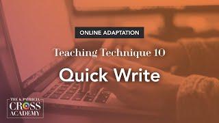 Online Teaching Adaptation: Quick Write