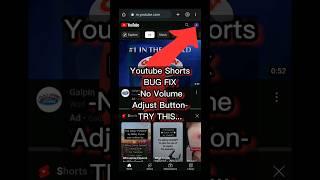 Youtube Shorts No Volume Button - FIX - 2023 #android #shorts #bug #glitch #youtubeshorts #update