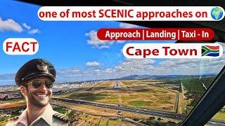 CPT - Cape Town Intl Airport Stunning ️ Cockpit View | Approach & Landing | Scenic Approach