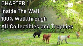 STRAY Chapter 1 Inside The Wall 100% Walkthrough All Collectibles and Trophies