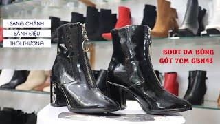 [ TP Fashion Shop]  Boot cổ lửng da bóng dây kéo trước THỜI THƯỢNG GBN43