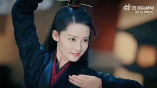 Shen Lige in the Chinese Wuxia Series " The Song Of Glory" is dancing very gracefully and elegantly