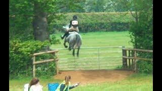Horse leaves course with rider over 7 bar gate!