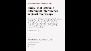 Single-shot isotropic differential interference contrast microscopy | RTCL.TV