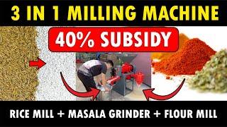 3 in 1 Combined Mini Rice Mill + Masala Grinder + Flour Mill Machine | Atta Chakki Machine