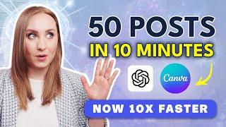 Bulk Create 100 Social Media Posts in UNDER 10 Minutes with Canva & ChatGPT [UPDATE 2024!]