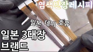 베이지브라운 염색레시피 (밀본, 데미, 호유 / 염색반장레시피)