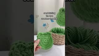  turning crochet coasters into a pouch! 
