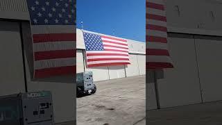 Exterior of the Tech Square square shaped Hangar Bay at MCAS Miramar Air Show, San Diego (9/24/2023)