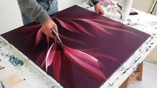 A Chique Botanical Painting with a Subtle Mist as the Final Touch! / Abstract Art Tutorial