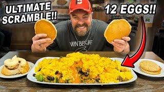 12-Egg Ultimate Breakfast Scramble Challenge at Pine Cone Cafe in Land O' Lakes, Wisconsin!!