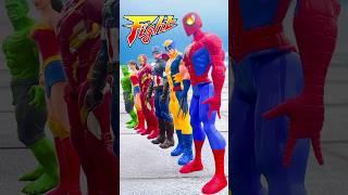 Super Heroes DOMINO EFFECT THE AMAZING | Marvel Toys #shorts #funny