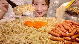 ASMR Natto and Rice【Mukbang/ Eating Sounds】【English subtitles】