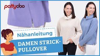 Nicht gestrickt, sondern genäht!  Anleitung für lässigen Strickpullover mit Rollkragen & Schlitzen