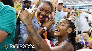 Join Sha'Carri Richardson on her historic 100m World Championship victory lap | NBC Sports