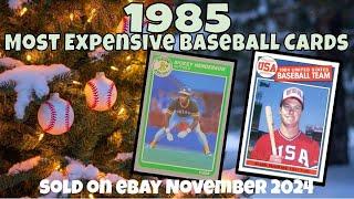 1985 Most Expensive eBay Sales Baseball Cards - November 2024