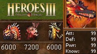 Heroes 3: Emerging victorious against the "Primary Skills 99x4" Dragonmaster (Dungeon's final boss)!