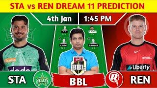 STA vs REN Dream11 Team, STA vs REN Dream11 Prediction, STA vs REN Big Bash League T20 Dream11 Team