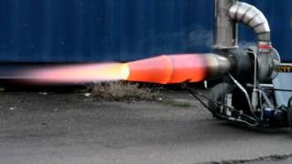 Jet engine afterburner test with DIY Gasturbine